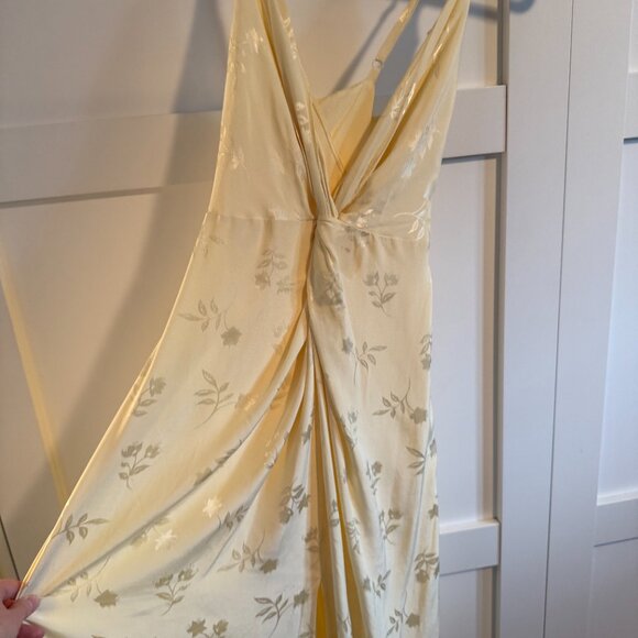 Monsoon Karlie Knot Front Jacquard Dress Yellow, size 6 - Picture 9 of 10